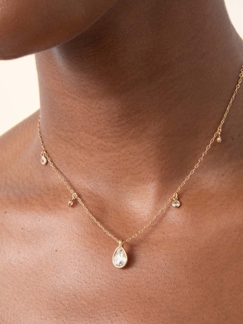 Ettika 14K Gold Plated CZ Teardrop Pendant Necklace NWT